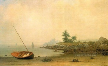  Johnson Painting - The Stranded Boat Romantic Martin Johnson Heade
